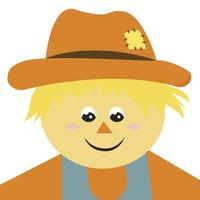 Scarecrow, illustration, vector on white background.