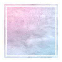 Space colors hand drawn watercolor rectangular frame background texture with stains photo