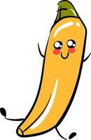 Happy banana, illustration, vector on white background.