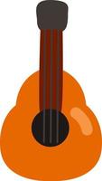 Wooden guitar, illustration, vector, on a white background. vector