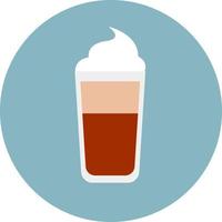 Cold coffee with cream, illustration, vector on a white background.