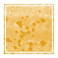 Light orange hand drawn watercolor rectangular frame background texture with stains photo