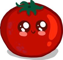lindo tomate rojo , ilustración, vector sobre fondo blanco