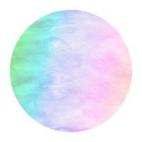Multicolored hand drawn watercolor circular frame background texture with stains photo