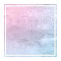 Space colors hand drawn watercolor rectangular frame background texture with stains photo