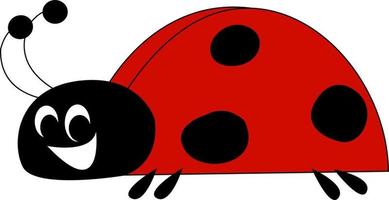 Happy ladybug, illustration, vector on white background.