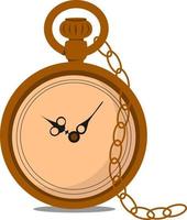 reloj de bolsillo, ilustración, vector sobre fondo blanco.