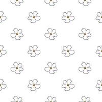 White soft flowers ,seamless pattern on white background. vector