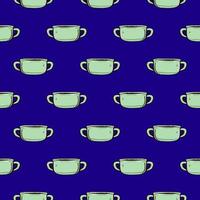 Hot soup , seamless pattern on a blue background. vector