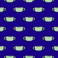 Hot soup , seamless pattern on a blue background. vector