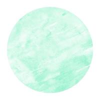 Turquoise hand drawn watercolor circular frame background texture with stains photo