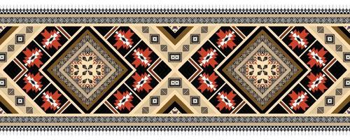 horizontal ethnic geometric pattern. American, Aztec motif textile pattern style. Seamless pattern design for fabric, curtain, background, carpet, wallpaper, clothing, wrapping, tile. American Vector. vector