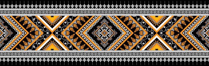horizontal ethnic geometric pattern. American, Aztec motif textile pattern style. Seamless pattern design for fabric, curtain, background, carpet, wallpaper, clothing, wrapping, tile. American Vector.