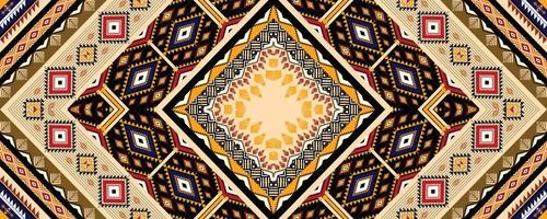 Ethnic geometric American, western, Aztec motif pattern style seamless pattern design for fabric, curtain, background, sarong, wallpaper, clothing, wrapping, Batik, tile, interior.Vector illustration. vector