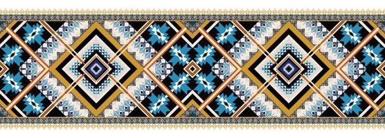 horizontal ethnic geometric pattern. American, Aztec motif textile pattern style. Seamless pattern design for fabric, curtain, background, carpet, wallpaper, clothing, wrapping, tile. American Vector. vector