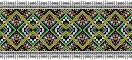 horizontal ethnic geometric pattern. American, Aztec motif textile pattern style. Seamless pattern design for fabric, curtain, background, carpet, wallpaper, clothing, wrapping, tile. American Vector. vector