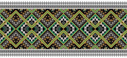 horizontal ethnic geometric pattern. American, Aztec motif textile pattern style. Seamless pattern design for fabric, curtain, background, carpet, wallpaper, clothing, wrapping, tile. American Vector. vector