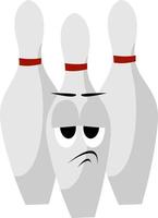 Bowling pins, illustration, vector on white background.