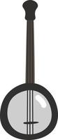 Black and white banjo, illustration, vector, on a white background. vector