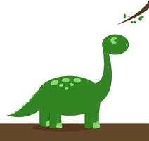 Green dinosaur, illustration, vector on white background.