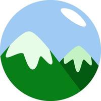 Green mountains, illustration, vector on a white background.