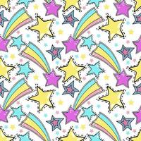 Vector hand drawn doodles stars seamless pattern.