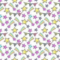 Vector hand drawn doodles stars seamless pattern.