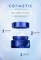 Realistic Cosmetic Cream Product for Skin Care Poster Template vector