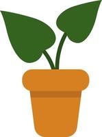 Philodendron plant in a pot, icon illustration, vector on white background