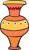 Yellow long vase, illustration, vector on white background