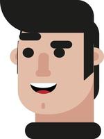 Man with sideburns, illustration, vector on a white background.