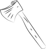 Axe drawing, illustration, vector on white background.