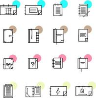 Types of notebooks, illustration, vector, on a white background. vector