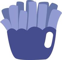 Blue fries, illustration, vector on a white background.