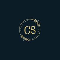 Initial CS beauty monogram and elegant logo design, handwriting logo of initial signature, wedding, fashion, floral and botanical with creative template. vector