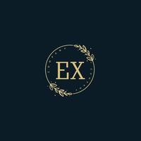 Initial EX beauty monogram and elegant logo design, handwriting logo of initial signature, wedding, fashion, floral and botanical with creative template. vector