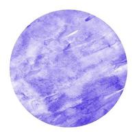 Violet hand drawn watercolor circular frame background texture with stains photo