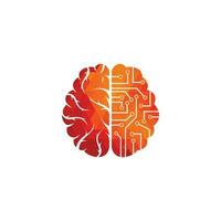 diseño del logotipo de conexión cerebral. plantilla de logotipo de cerebro digital. vector