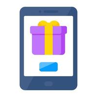 A unique design icon of mobile gift box vector