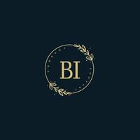 monograma de belleza bi inicial y diseño de logotipo elegante, logotipo de escritura a mano de firma inicial, boda, moda, floral y botánica con plantilla creativa. vector