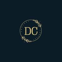 Initial DC beauty monogram and elegant logo design, handwriting logo of initial signature, wedding, fashion, floral and botanical with creative template. vector