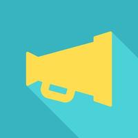 Yellow megaphone, illustration, vector, on a white background. vector