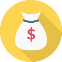 ilustración de vector de bolsa de dólar en un fondo. símbolos de calidad premium. iconos vectoriales para concepto y diseño gráfico.