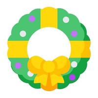 Editable design icon of christmas wreath vector