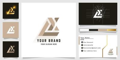 Letter LX or AX monogram logo with business card design vector