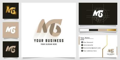 Letter MG or Nb monogram logo with business card design vector