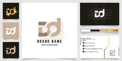 Letter Dd or ad monogram logo with business card design vector