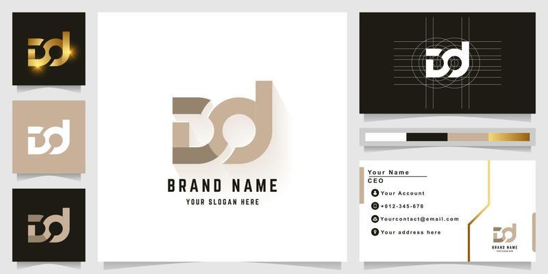 Letter Dd or ad monogram logo with business card design