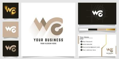 logotipo de monograma de letra wo o ws con diseño de tarjeta de visita vector