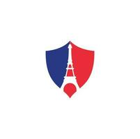 plantilla de diseño del logotipo de la torre eiffel. diseño del logo de París. vector